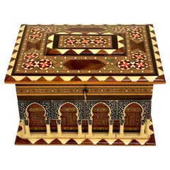 Antique Architectural Model Box of the Alhambra Palace, with Key