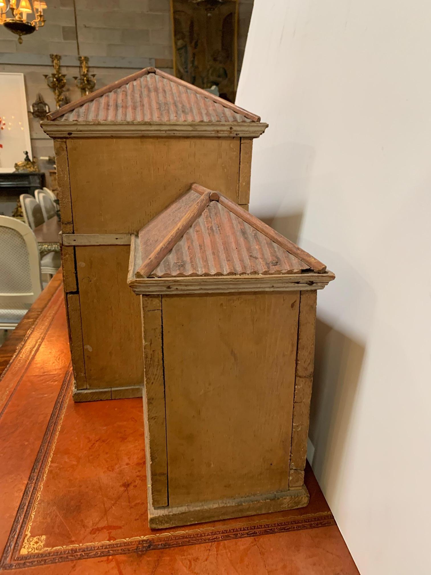 Palladian Architectural Painted Wood Model of an Italian Villa For Sale