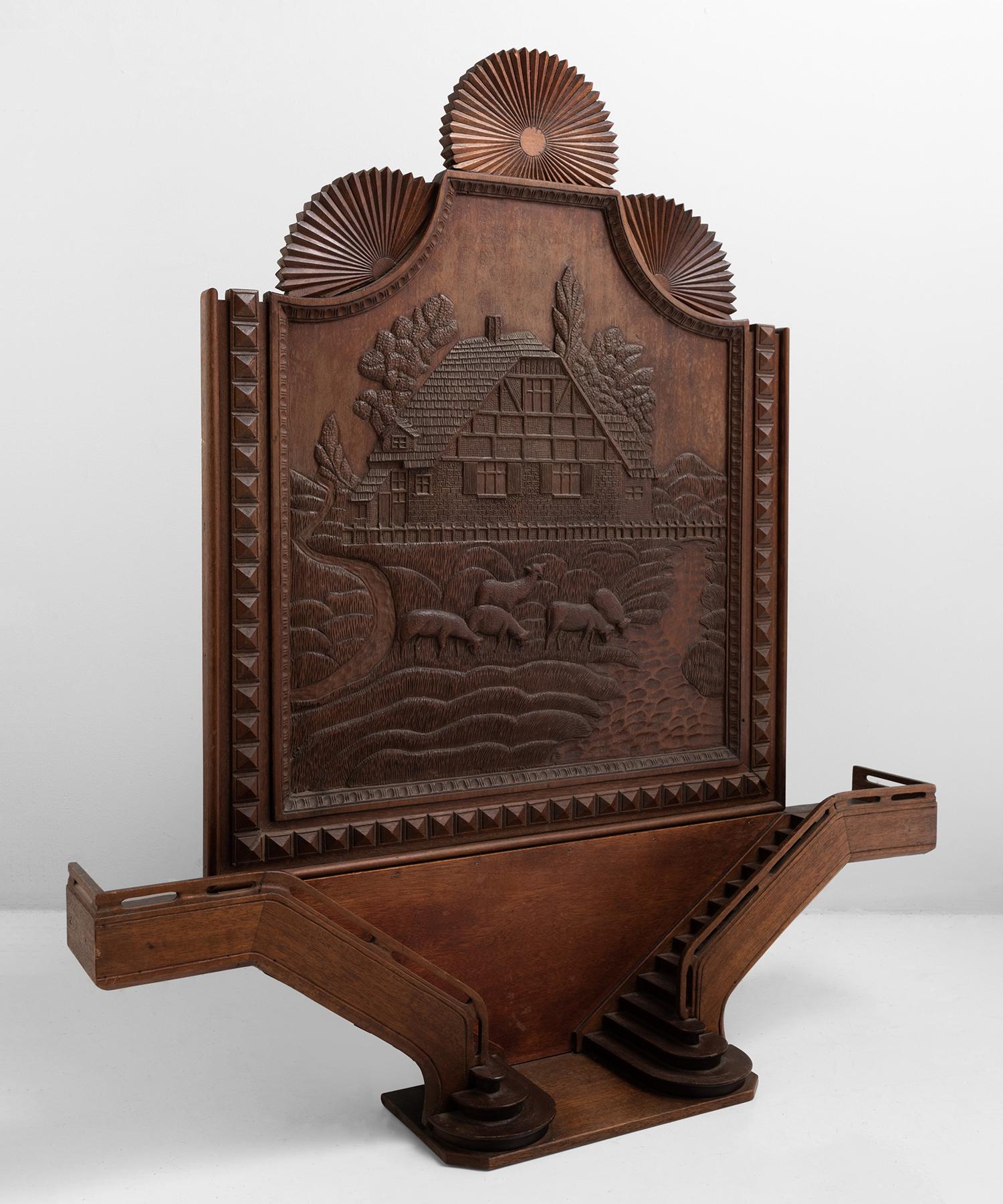 Architects model of a wooden staircase with wonderful hand carved back panel.



Measures: 33.5