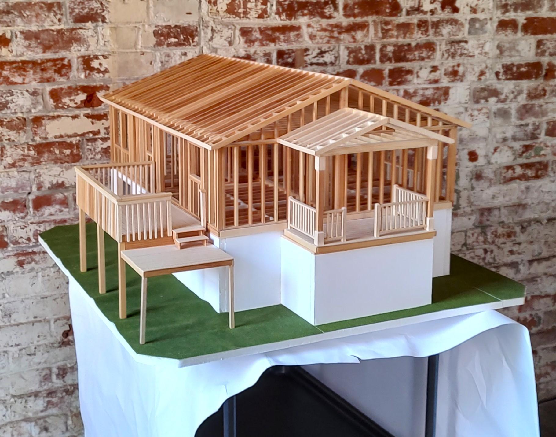 American Architectural Model of Timber Framed House
