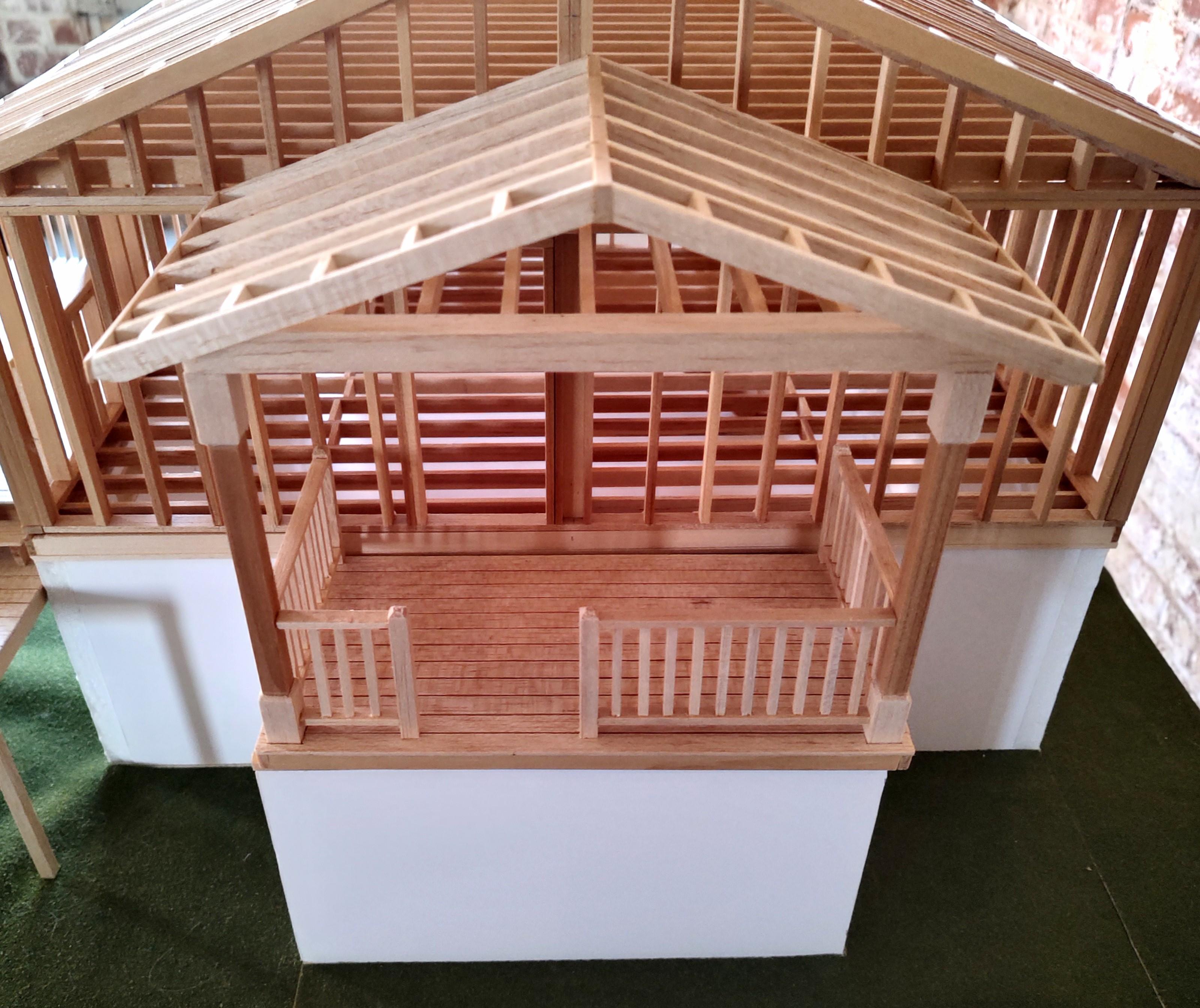 Architectural Model of Timber Framed House In Excellent Condition In Oakville, CT