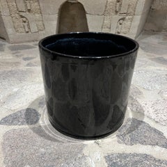 Architectural Modern Black Planter Art Pottery
