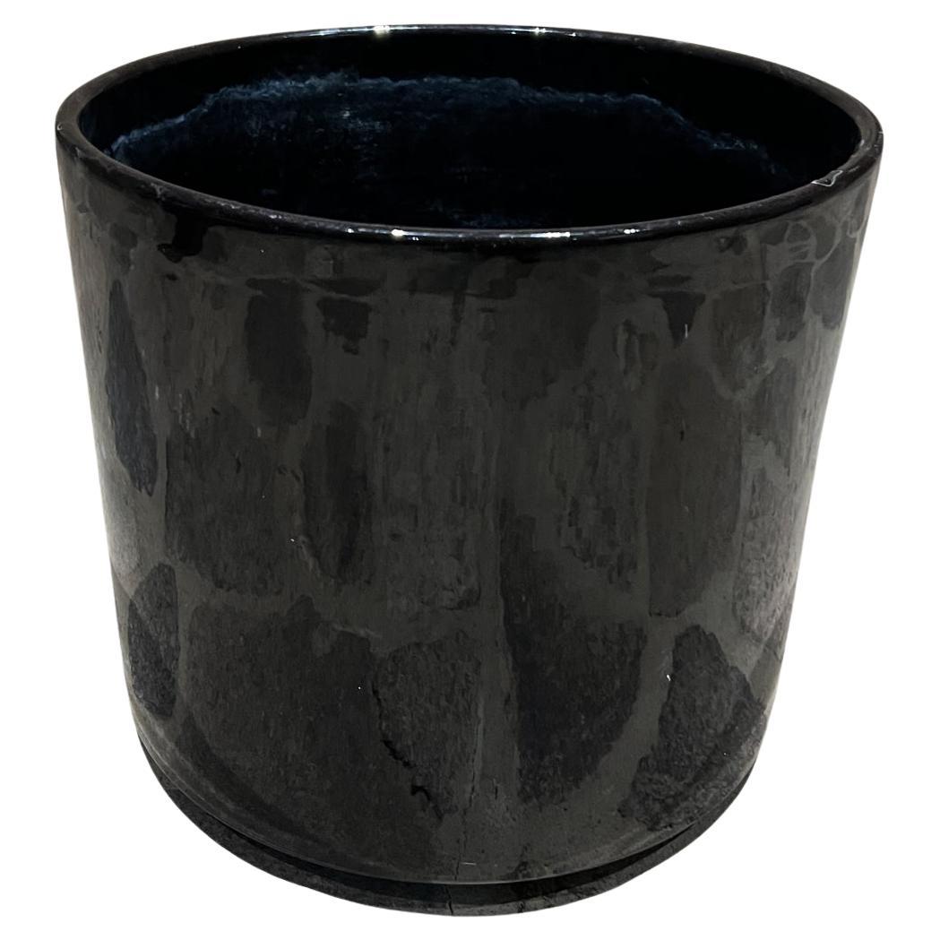 Architectural Modern Black Planter Art Pottery