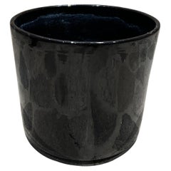 Architectural Modern Black Planter Art Pottery