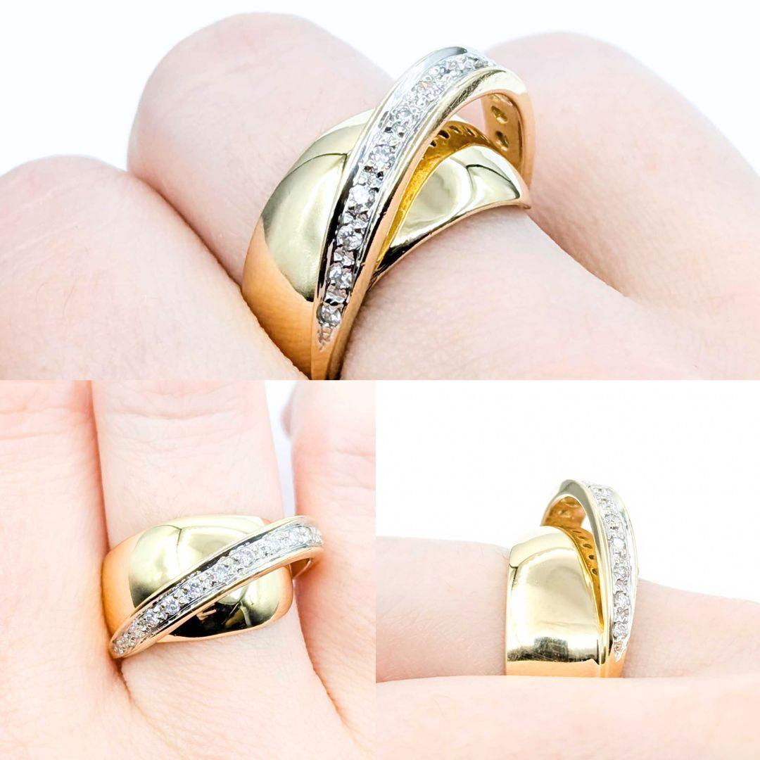 Architectural Modern Diamond Crossover Ring in Yellow Gold
Introducing this modern diamond crossover ring, exquisitely crafted in 14k yellow gold. This eye-catching ring sparkles with 0.25ctw diamonds of I clarity, radiating a near colorless white