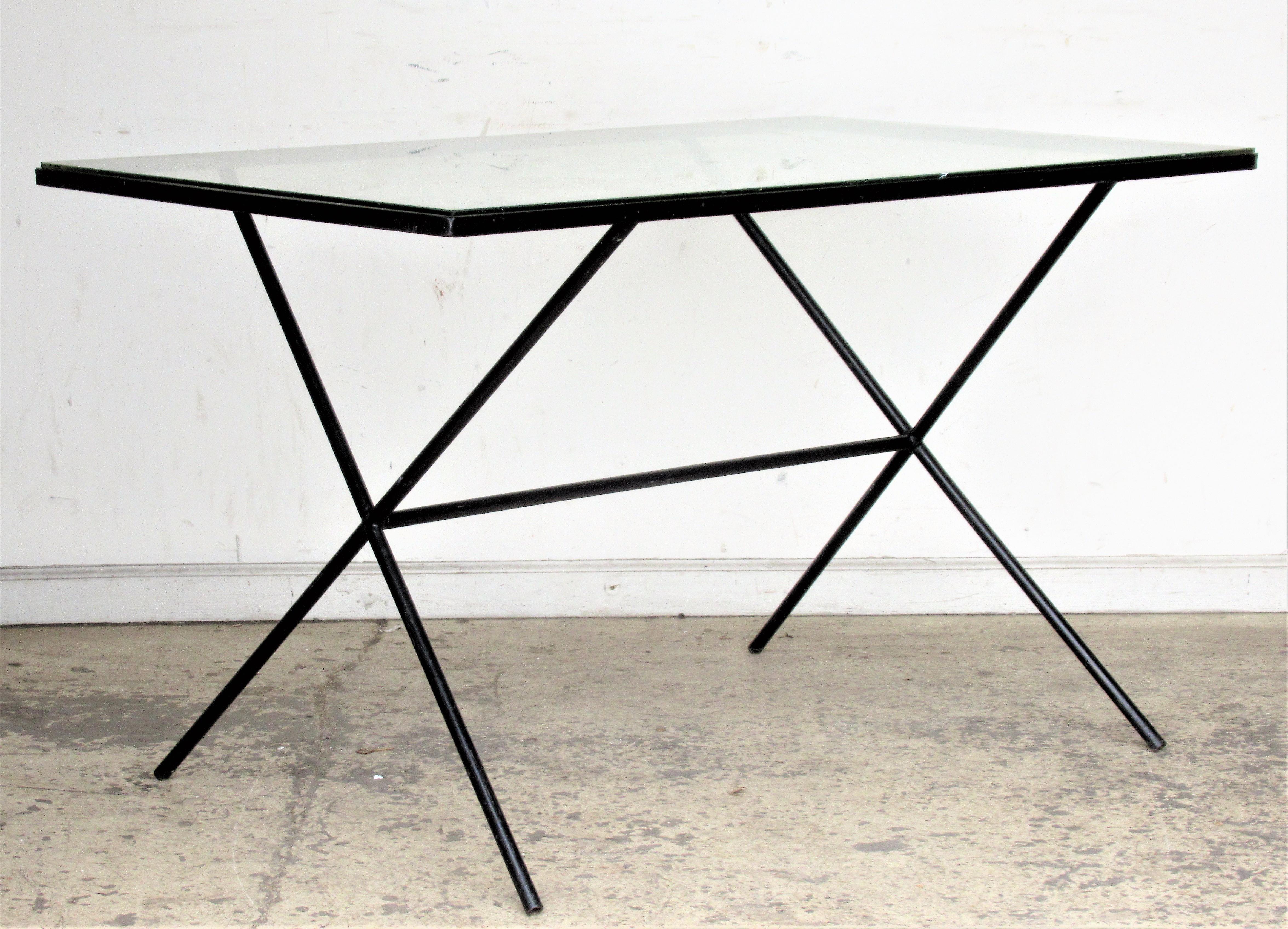  Architectural Modernist Iron Table by Muriel Coleman 9