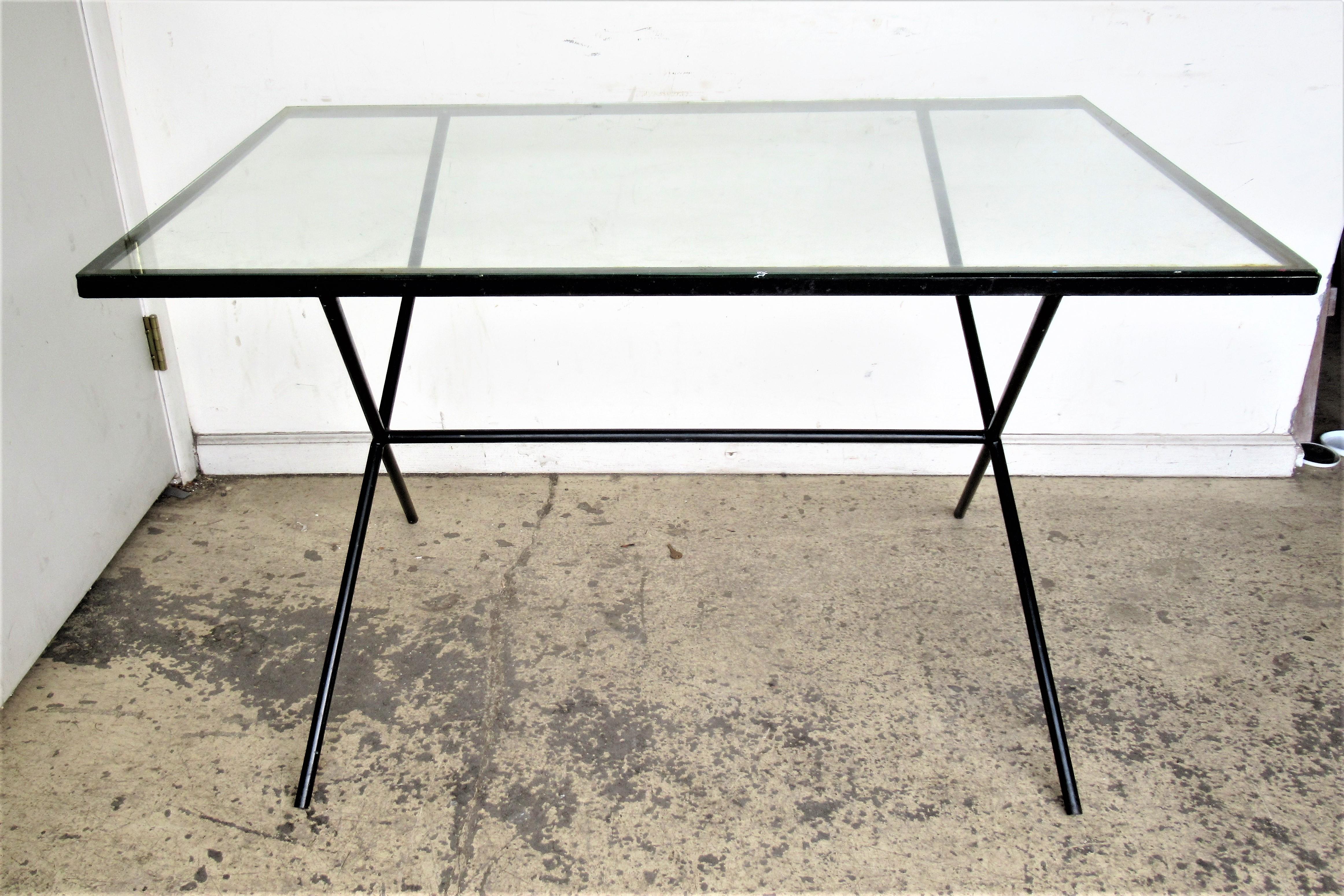  Architectural Modernist Iron Table by Muriel Coleman 4
