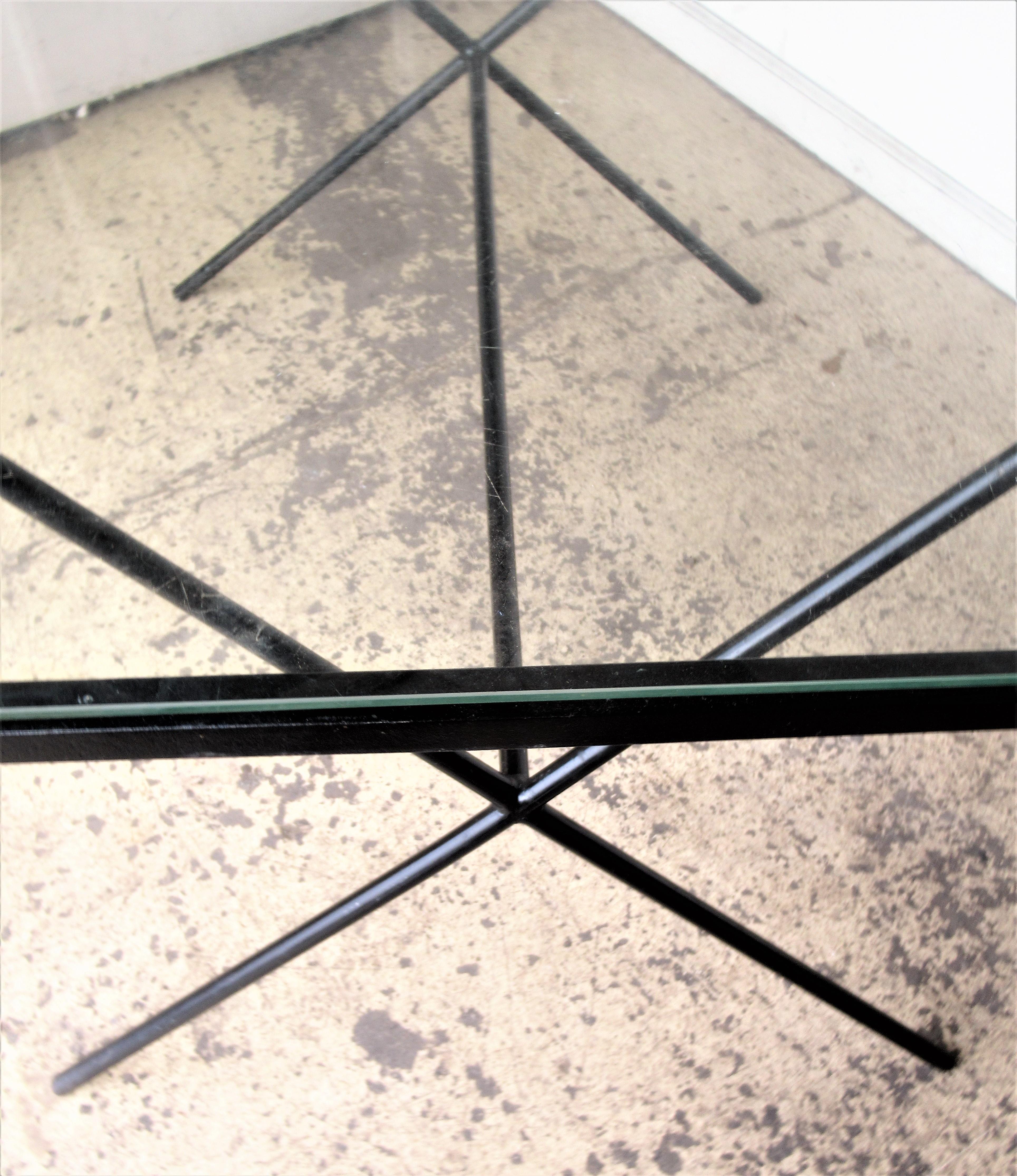  Architectural Modernist Iron Table by Muriel Coleman In Good Condition In Rochester, NY