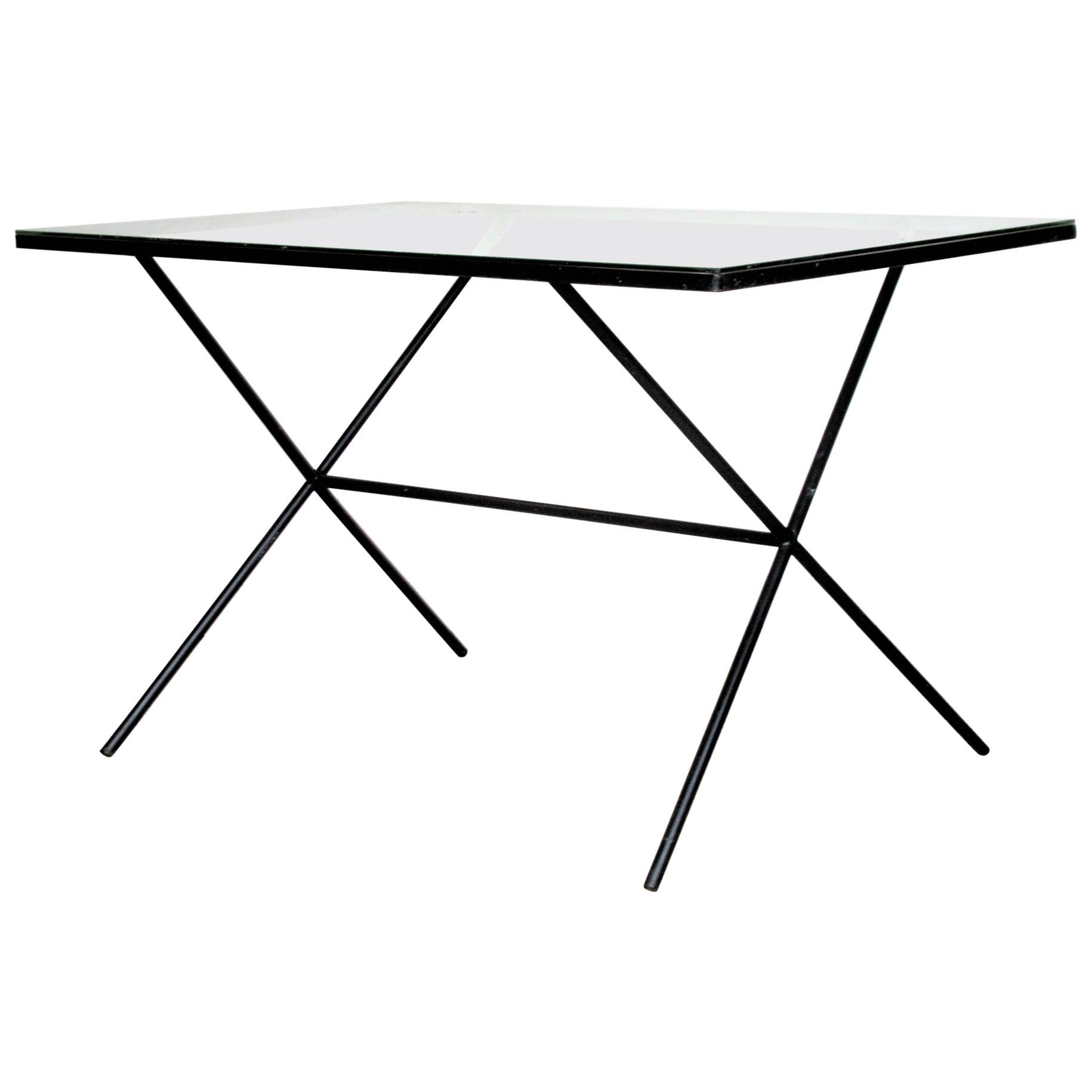  Architectural Modernist Iron Table by Muriel Coleman