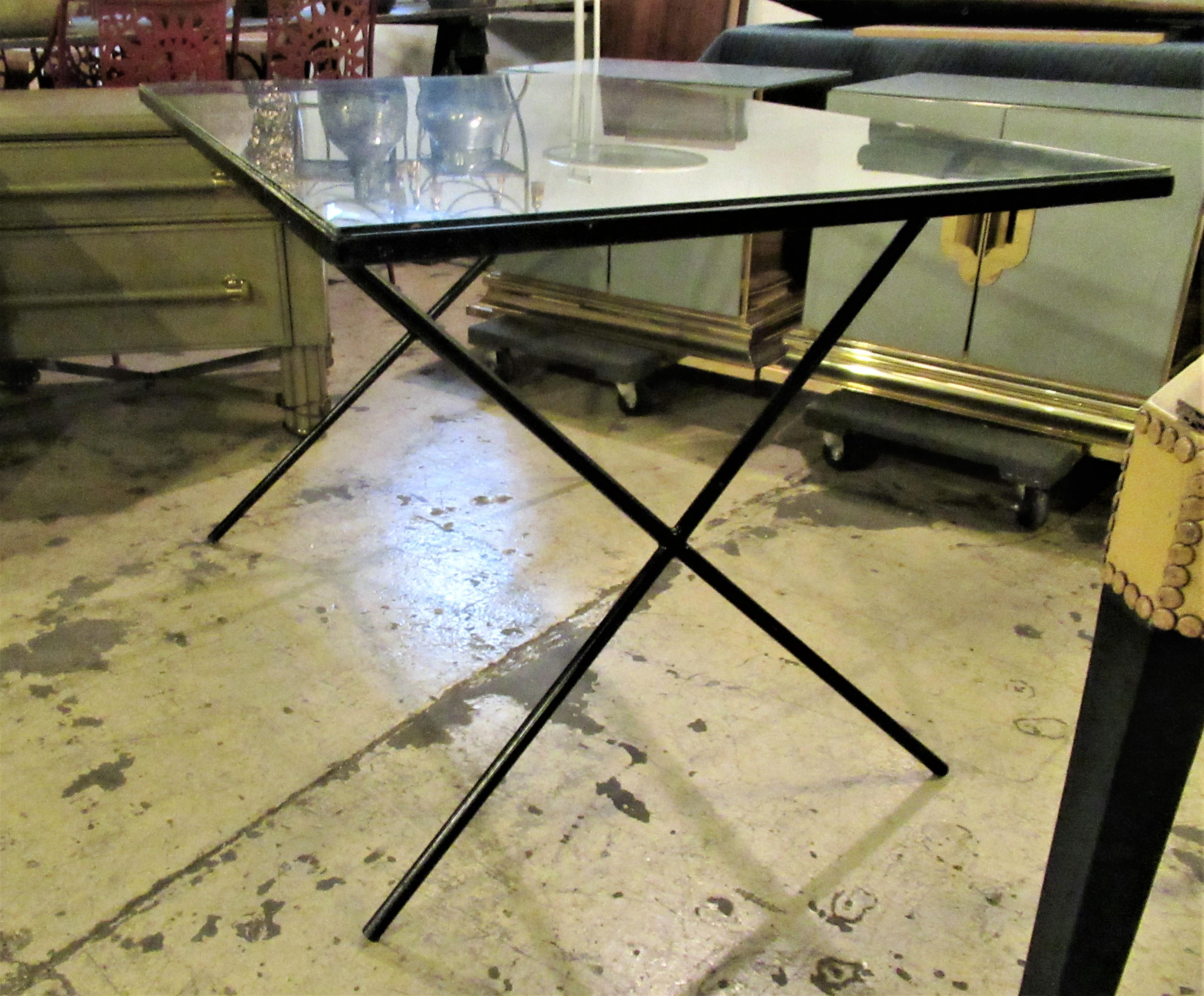  Architectural Modernist Iron Table by Muriel Coleman 7