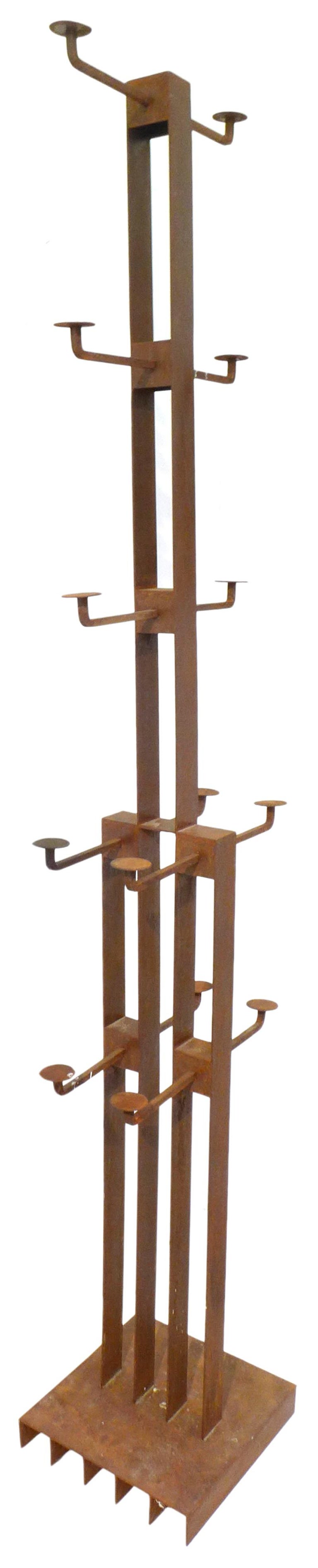 Architectural Modernist Welded Steel Coat or Hat Stand In Good Condition For Sale In Los Angeles, CA
