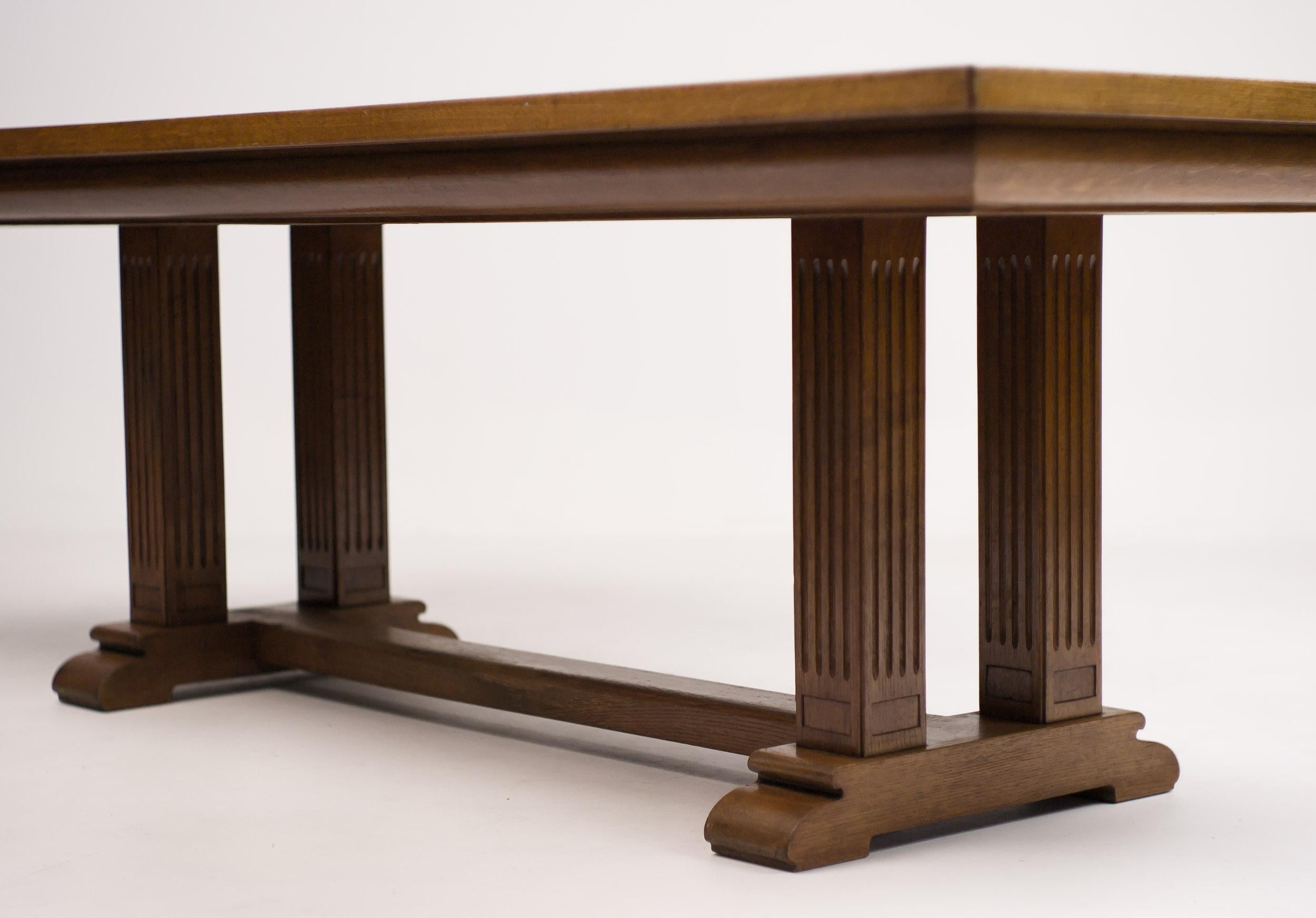 Early 20th Century Architectural Oak Dining Table