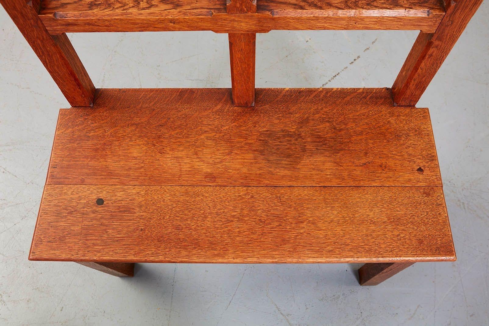 Architectural Oak Hall Bench For Sale 12
