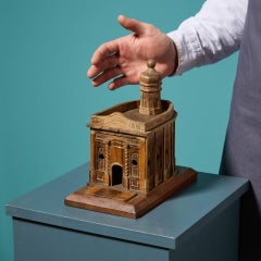 Architectural Olive Wood Model Of An Italian Church Or Temple