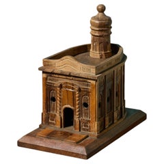 Architectural Olive Wood Model Of An Italian Church Or Temple