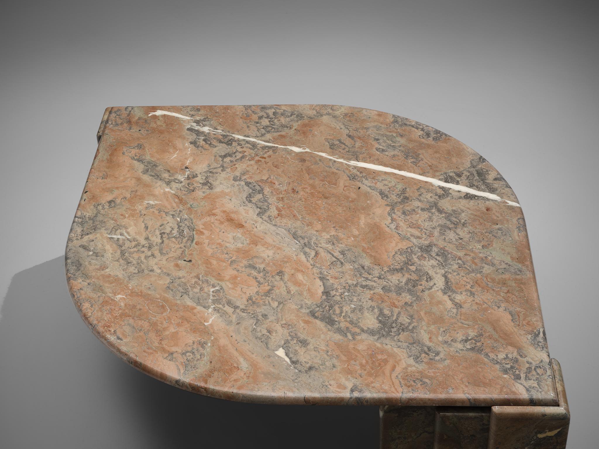 Architectural Oval Coffee Table in Marble 1