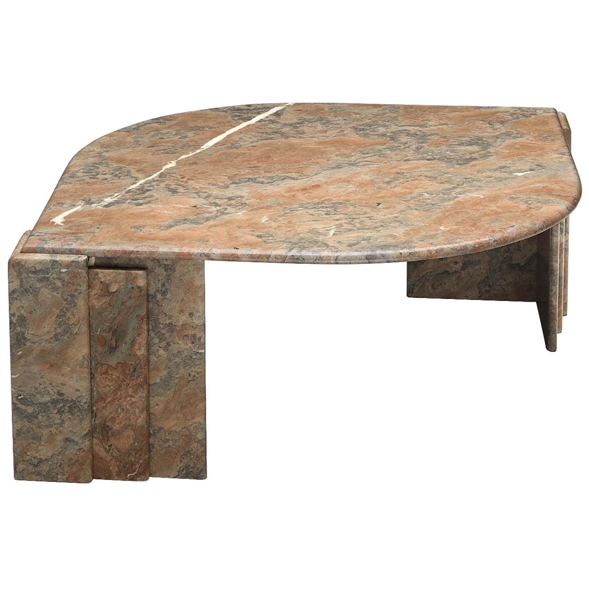 Architectural Oval Coffee Table in Marble