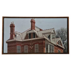 Architectural Painting #3 Victorian Brick House. Signed by Artist Sue Wall