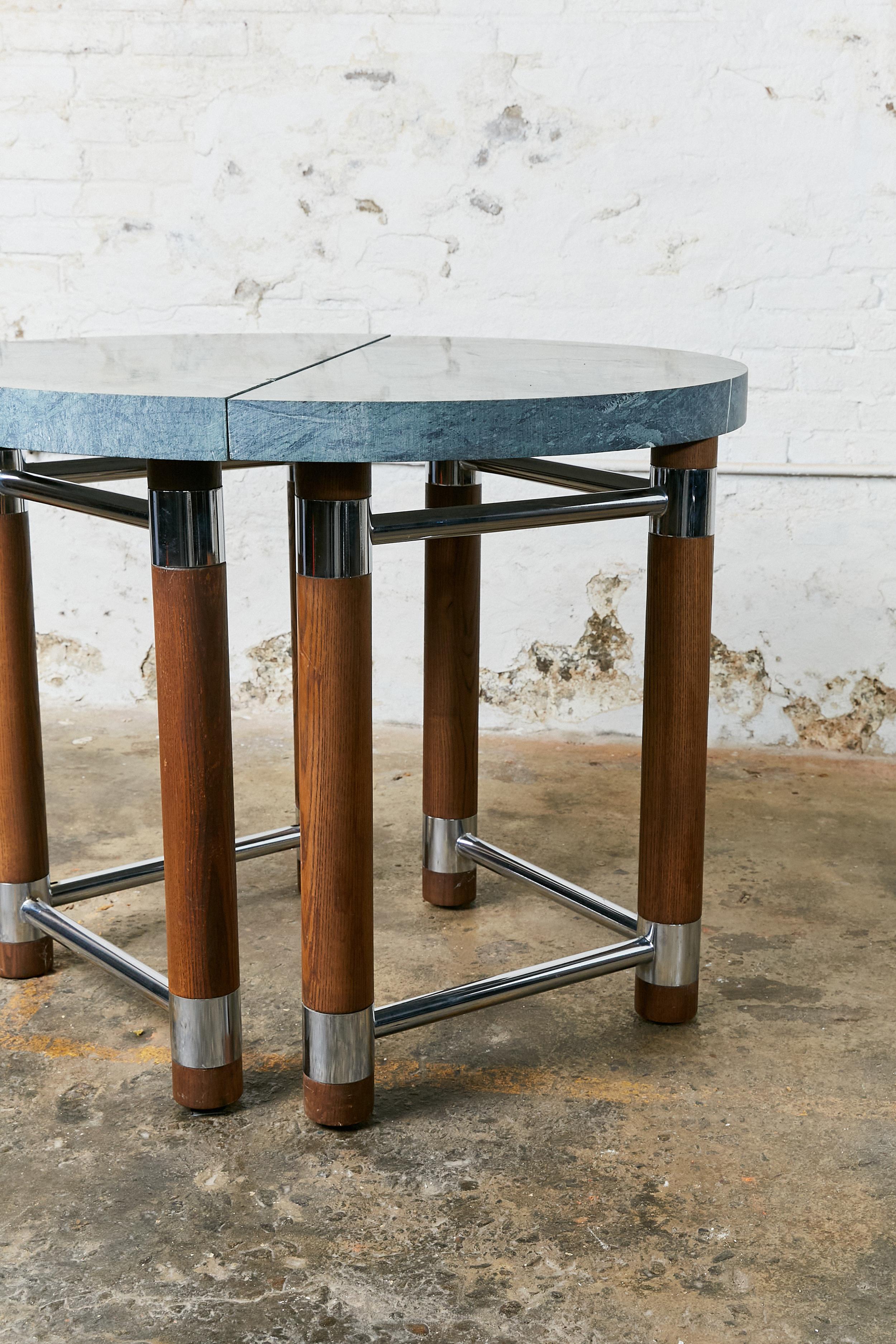 Metal Architectural Pair of Italian Console Tables For Sale