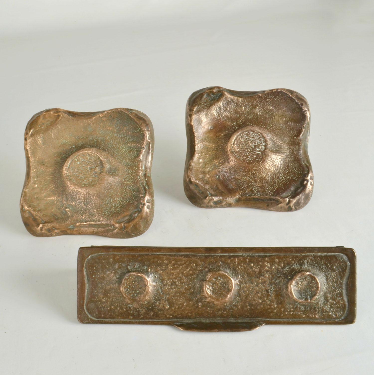 Architektonische Paare quadratische Bronze-Türgriffe zum Drücken und Ziehen mit Briefkasten im Angebot 5
