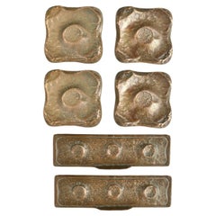 Pares de Tiradores Cuadrados de Bronce para Puertas con Buzón