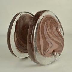 Architectural Pairs of pink Glass Push Pull Double Door Handles