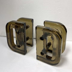 Architectural Pairs of Smoke Glass Push Pull Double Door Handles