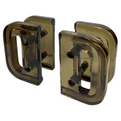 Architectural Pairs of Smoke Glass Push Pull Double Door Handles