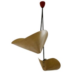 Architectural Pendant Light with Scooped Shades, 1950s