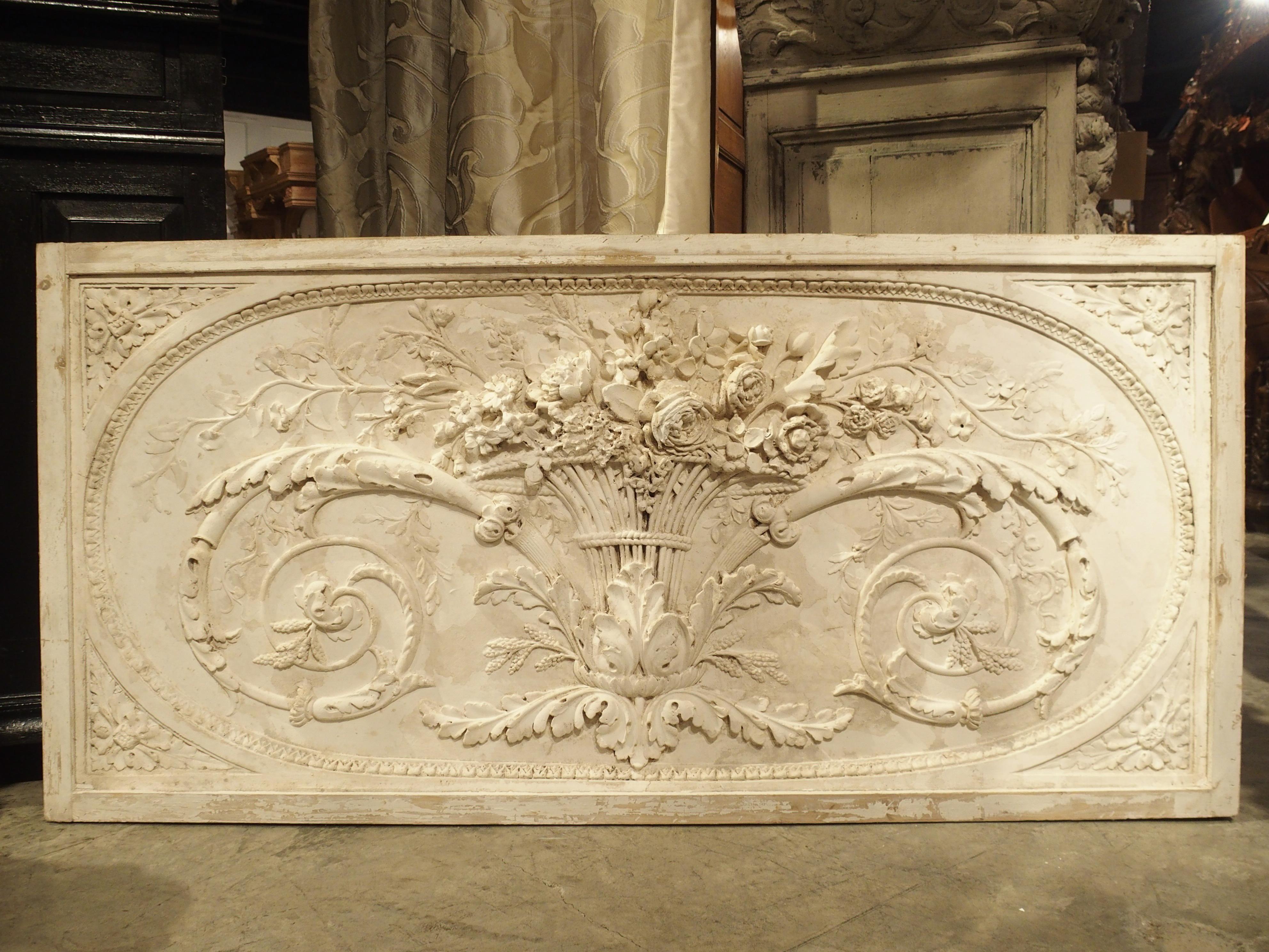 Architectural Plaster and Wood Overdoor Panel from Provence, France 4