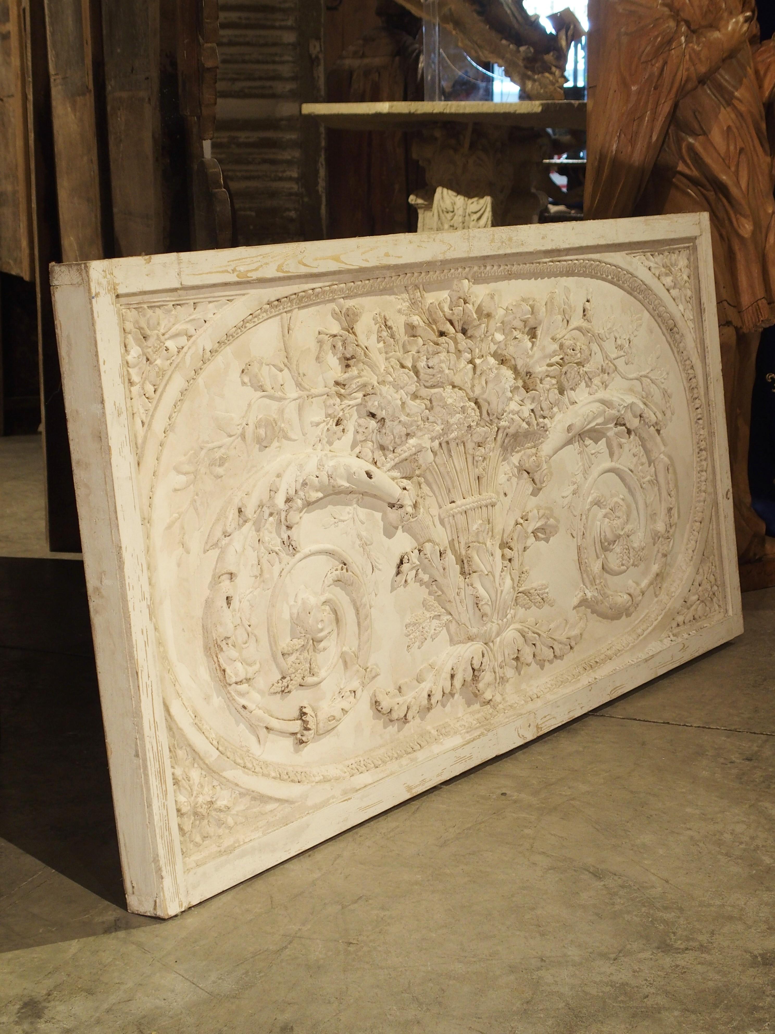Architectural Plaster and Wood Overdoor Panel from Provence, France 5