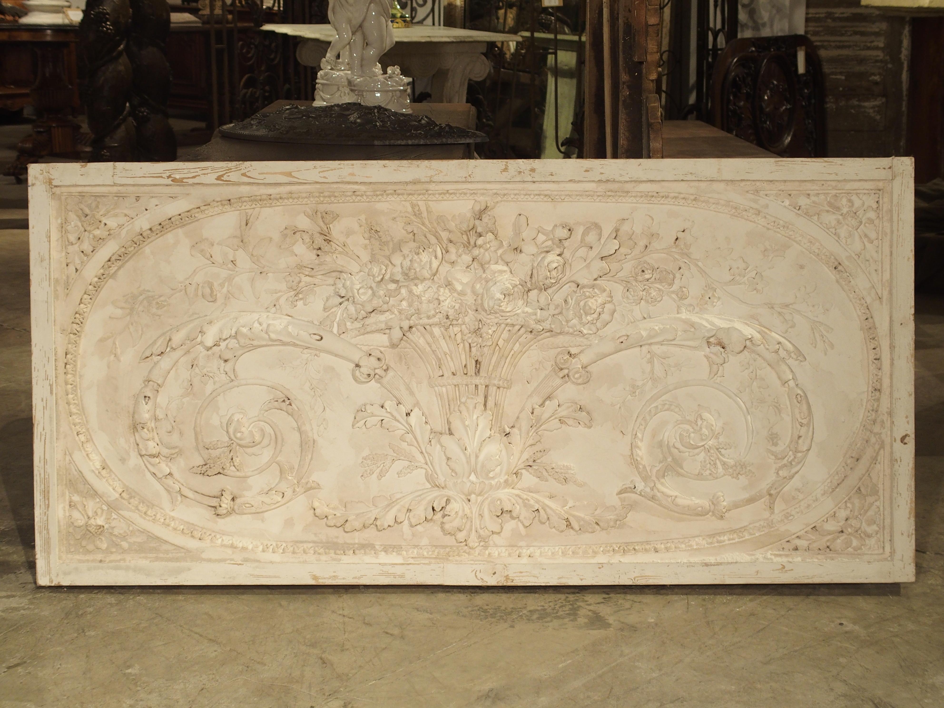 Architectural Plaster and Wood Overdoor Panel from Provence, France 6