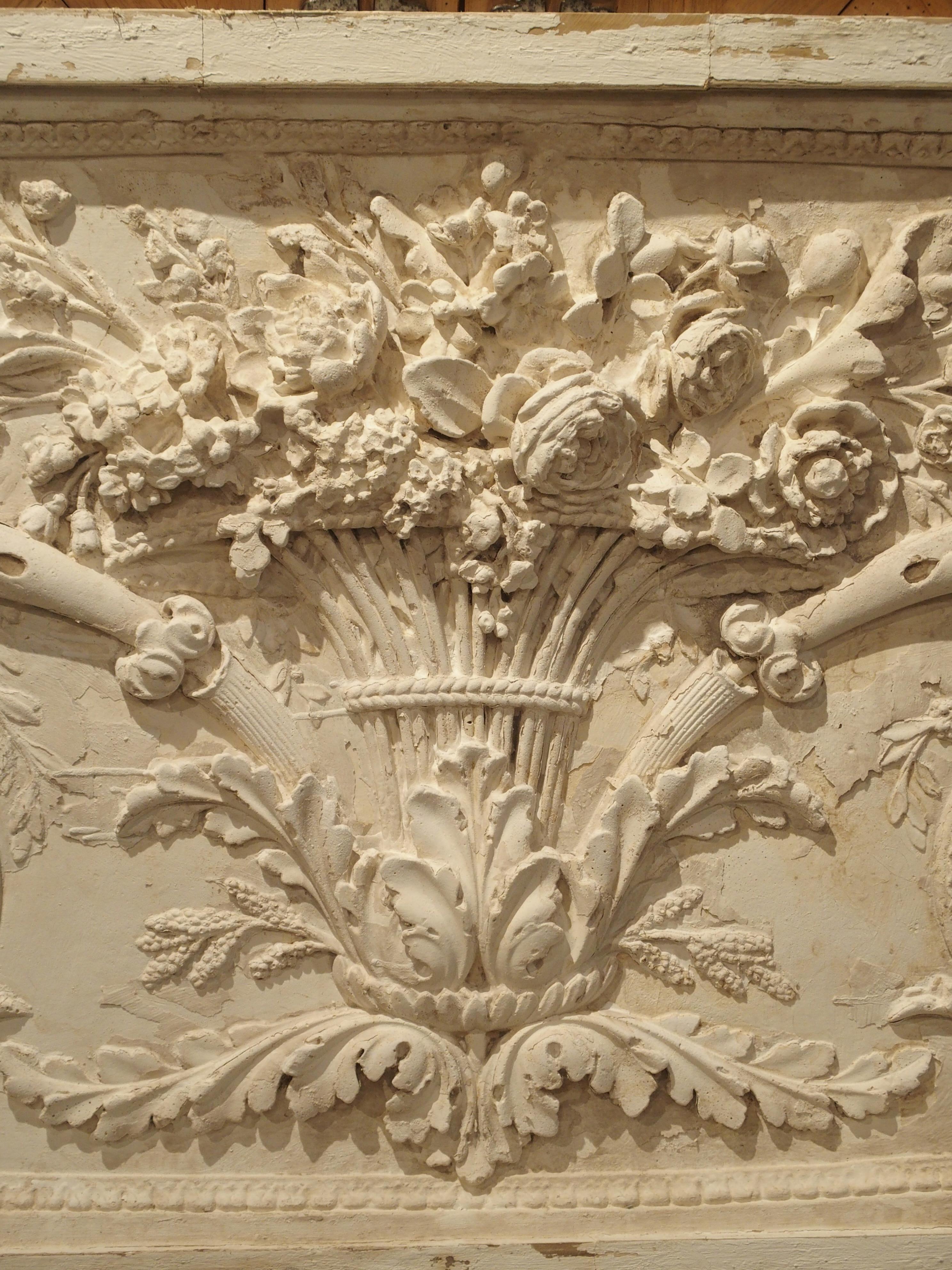 French Architectural Plaster and Wood Overdoor Panel from Provence, France