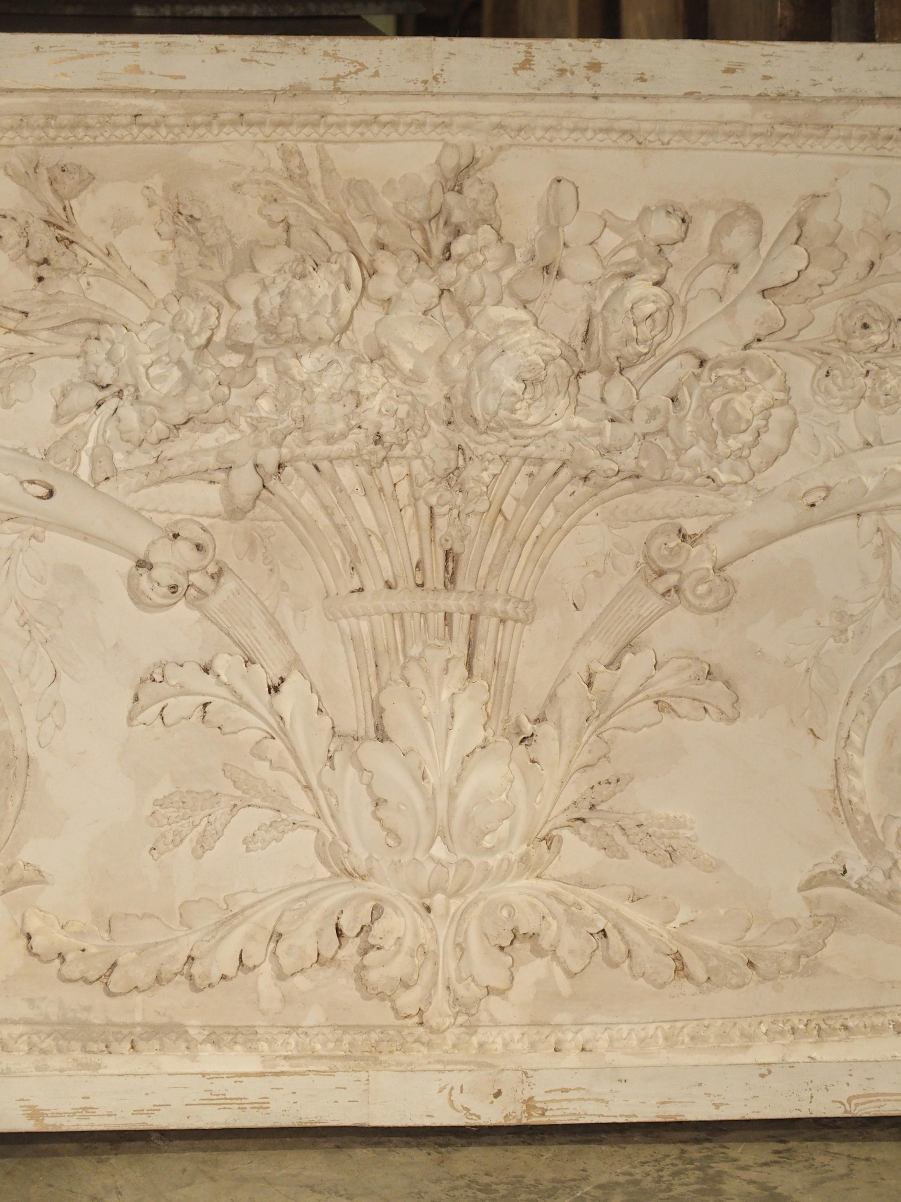 French Architectural Plaster and Wood Overdoor Panel from Provence, France
