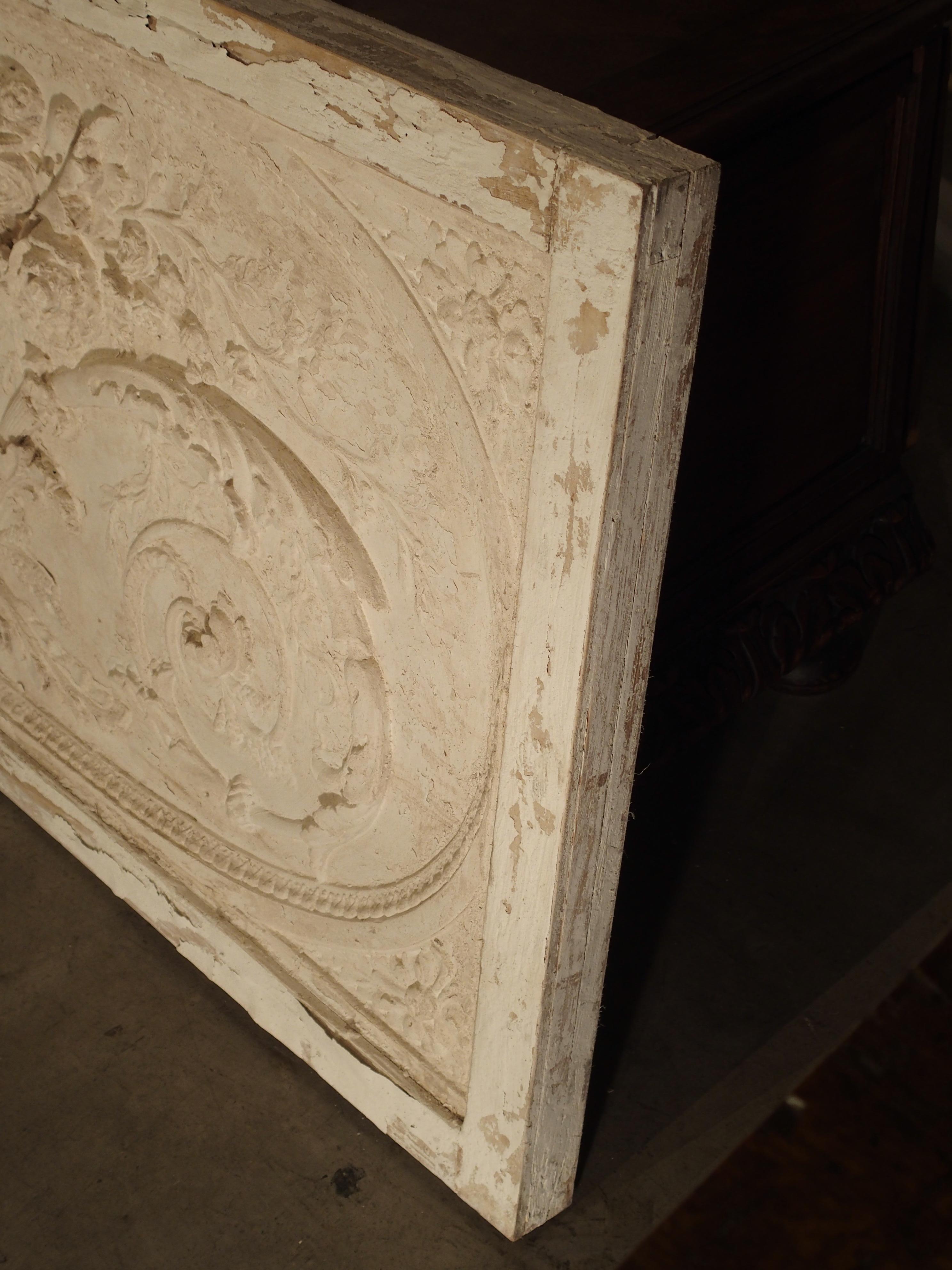 Contemporary Architectural Plaster and Wood Overdoor Panel from Provence, France