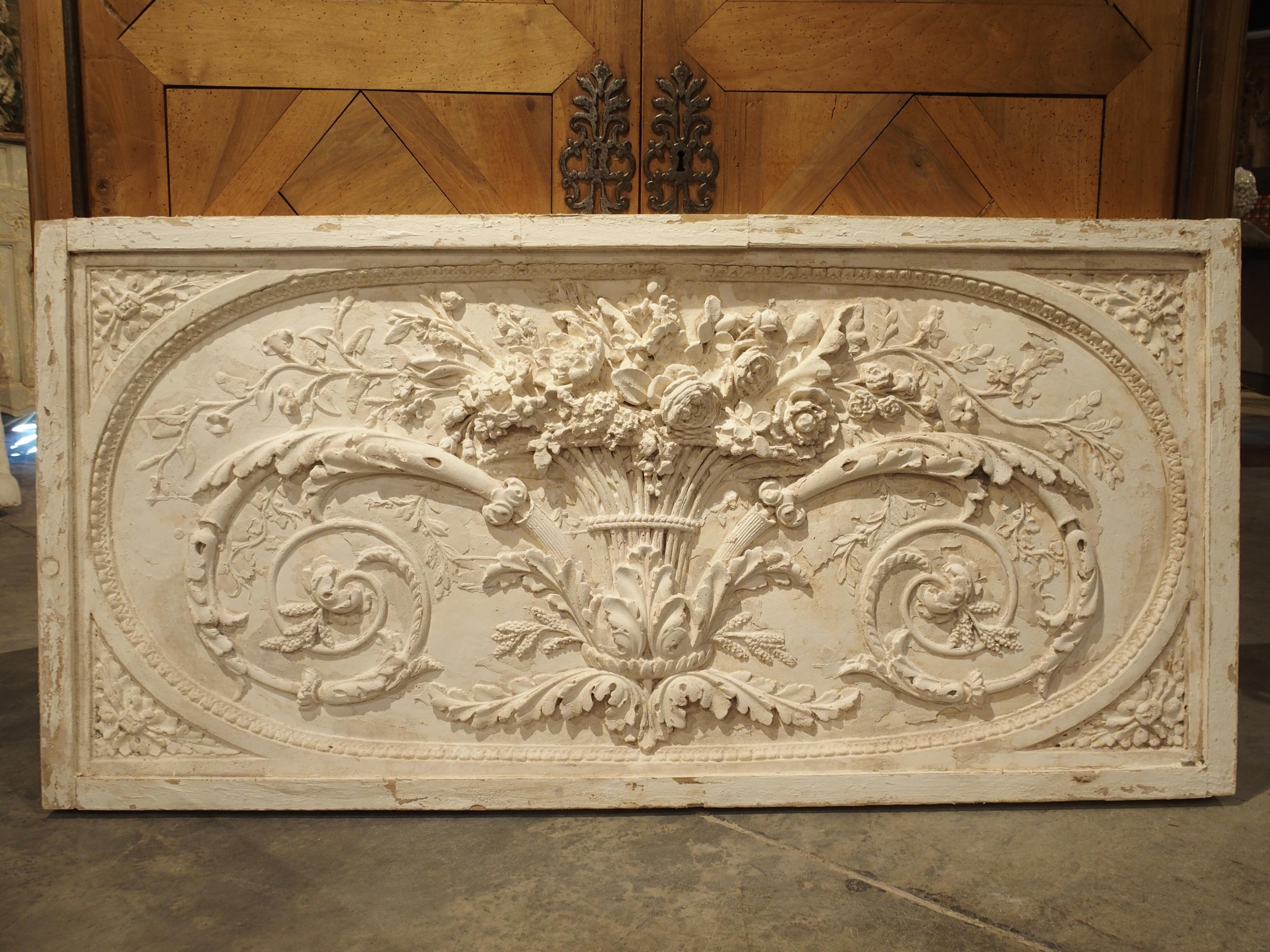 Contemporary Architectural Plaster and Wood Overdoor Panel from Provence, France