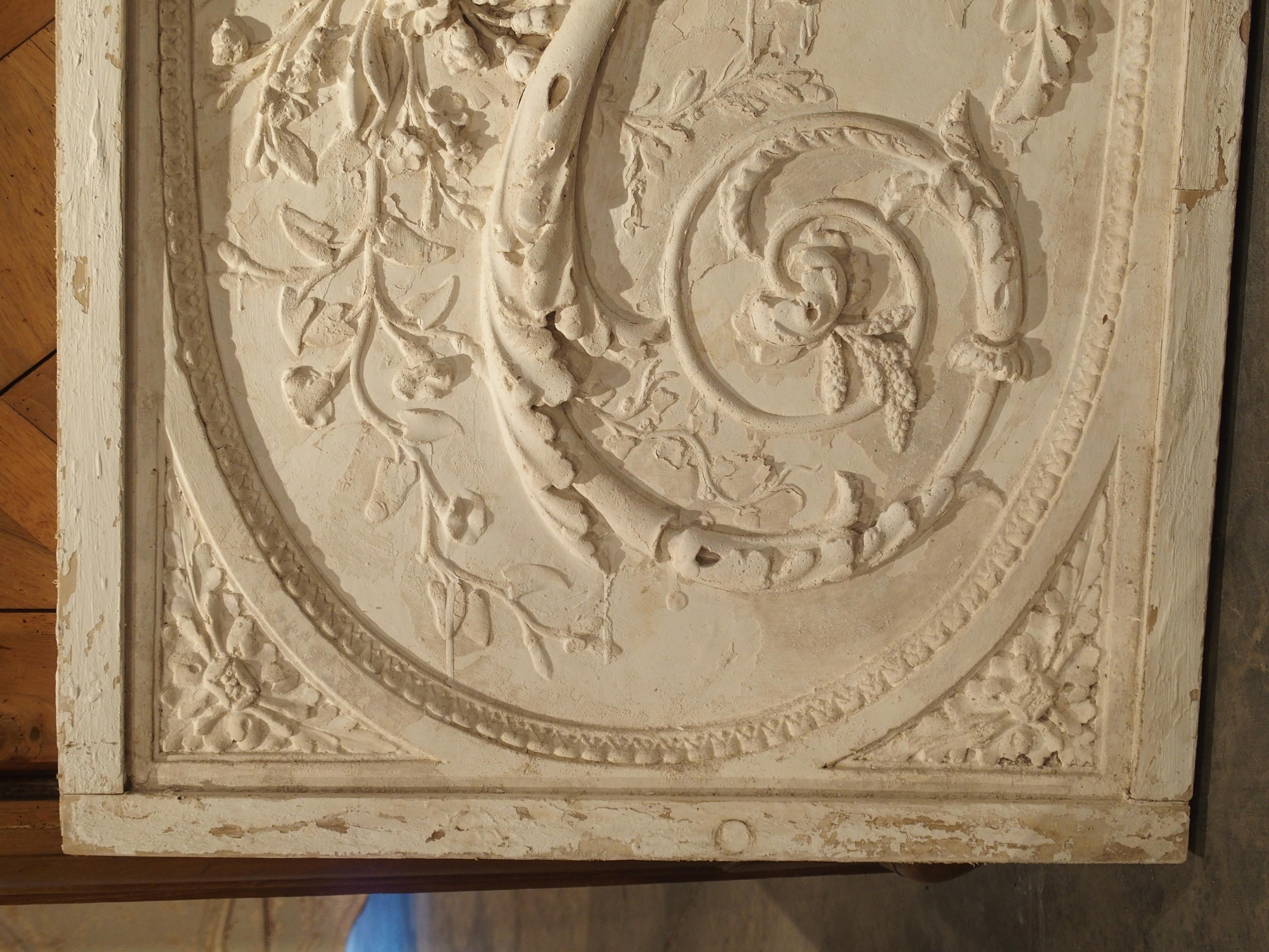 Architectural Plaster and Wood Overdoor Panel from Provence, France 1