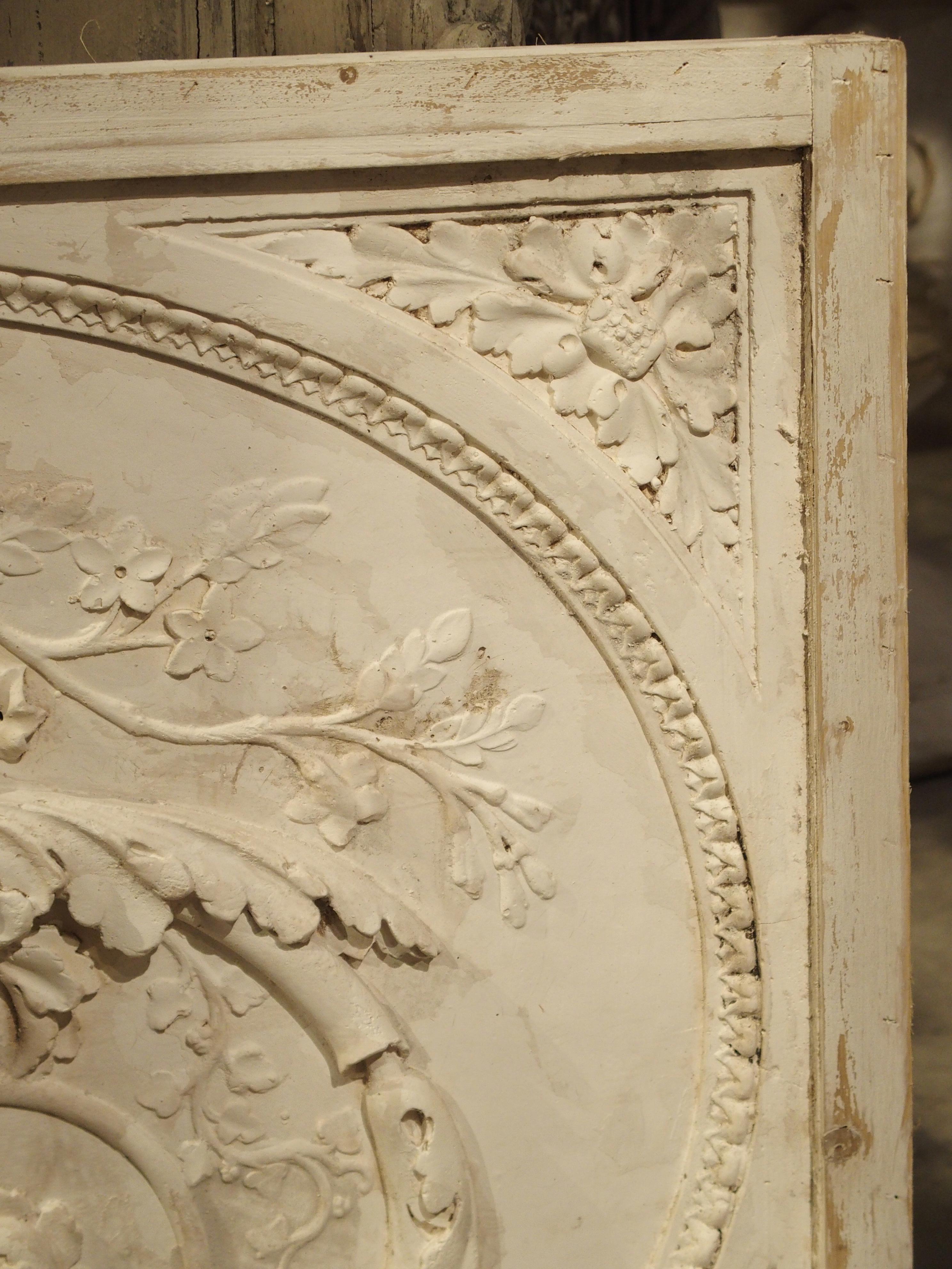 Architectural Plaster and Wood Overdoor Panel from Provence, France 1