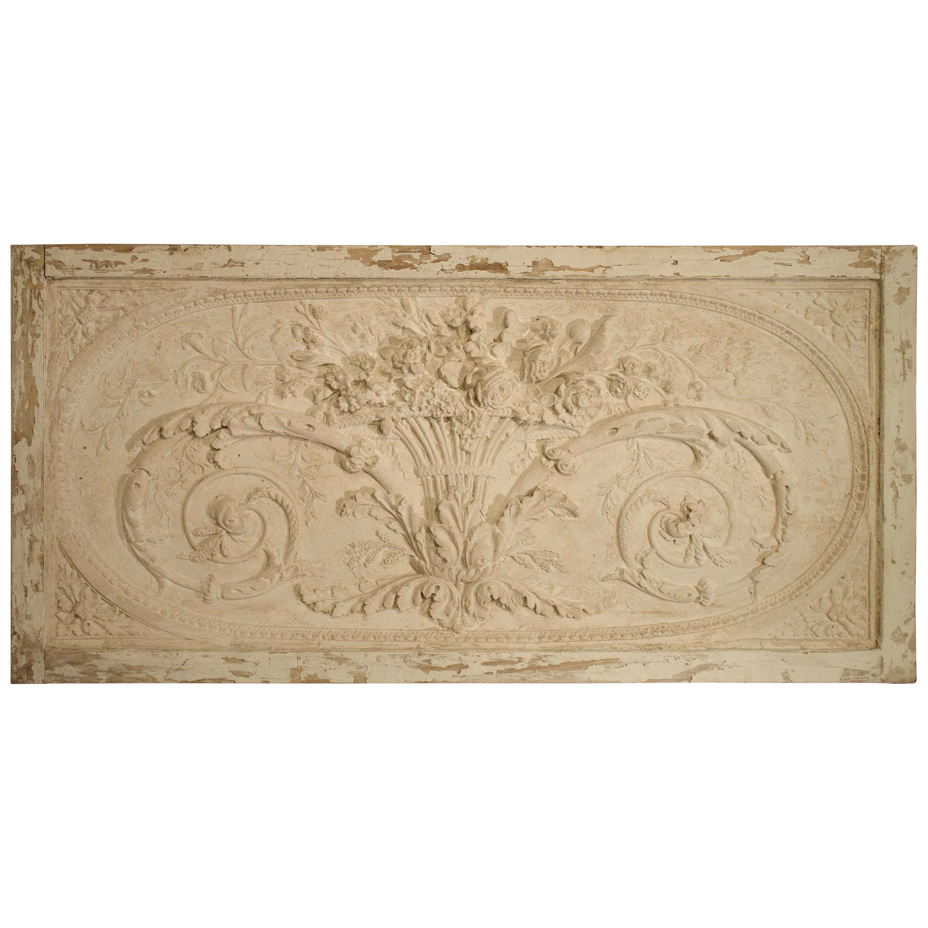 Architectural Plaster and Wood Overdoor Panel from Provence, France