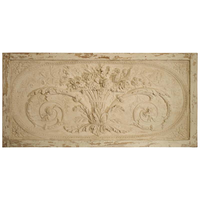 Architectural Plaster and Wood Overdoor Panel from Provence, France at ...