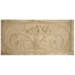 Architectural Plaster and Wood Overdoor Panel from Provence, France