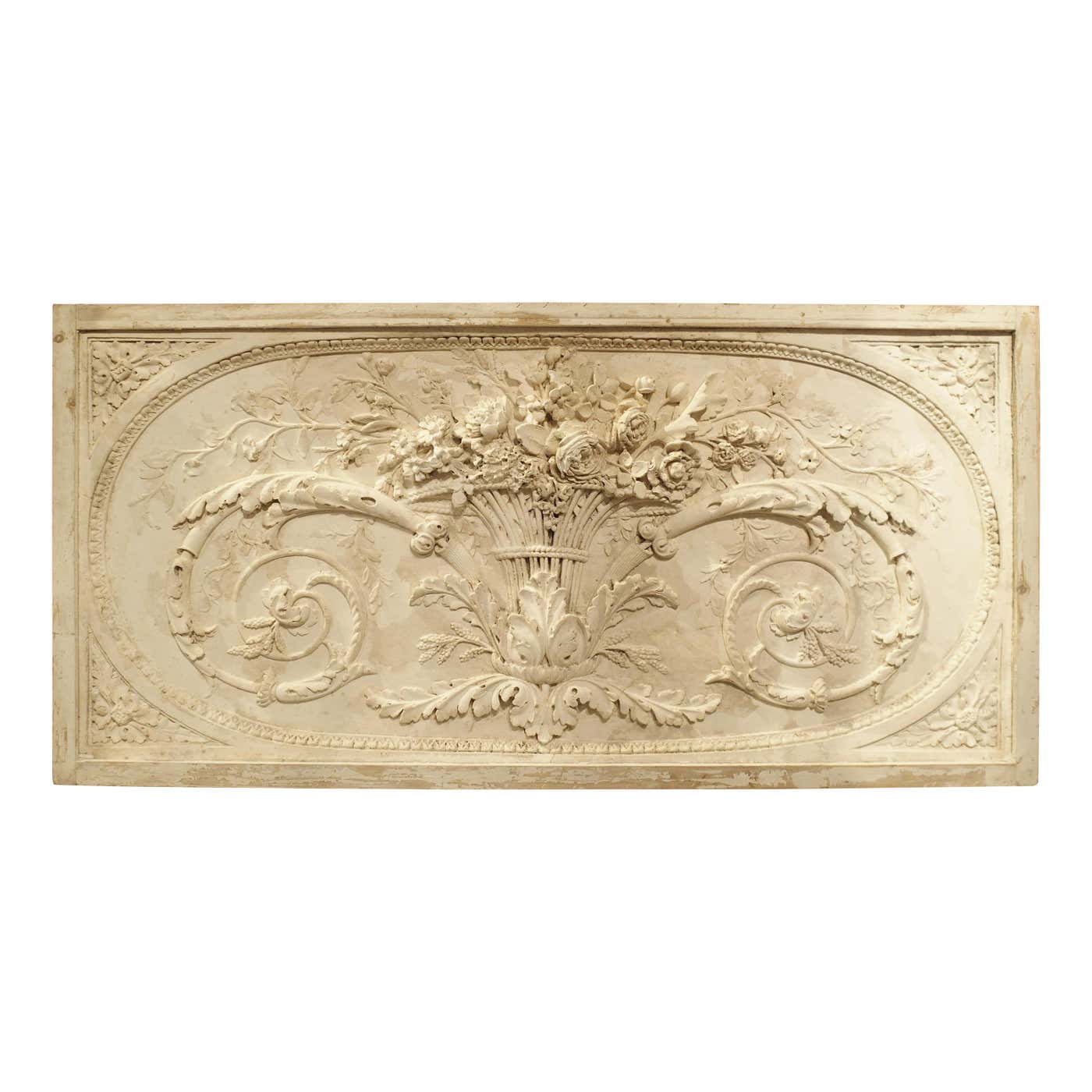 Architectural Plaster and Wood Overdoor Panel from Provence, France at ...