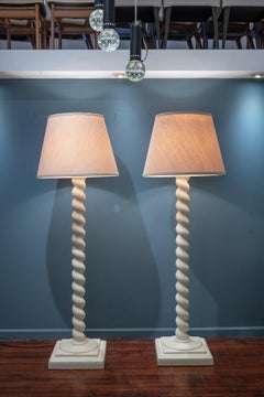 Architectural Plaster Floor Lamps after Michael Taylor
