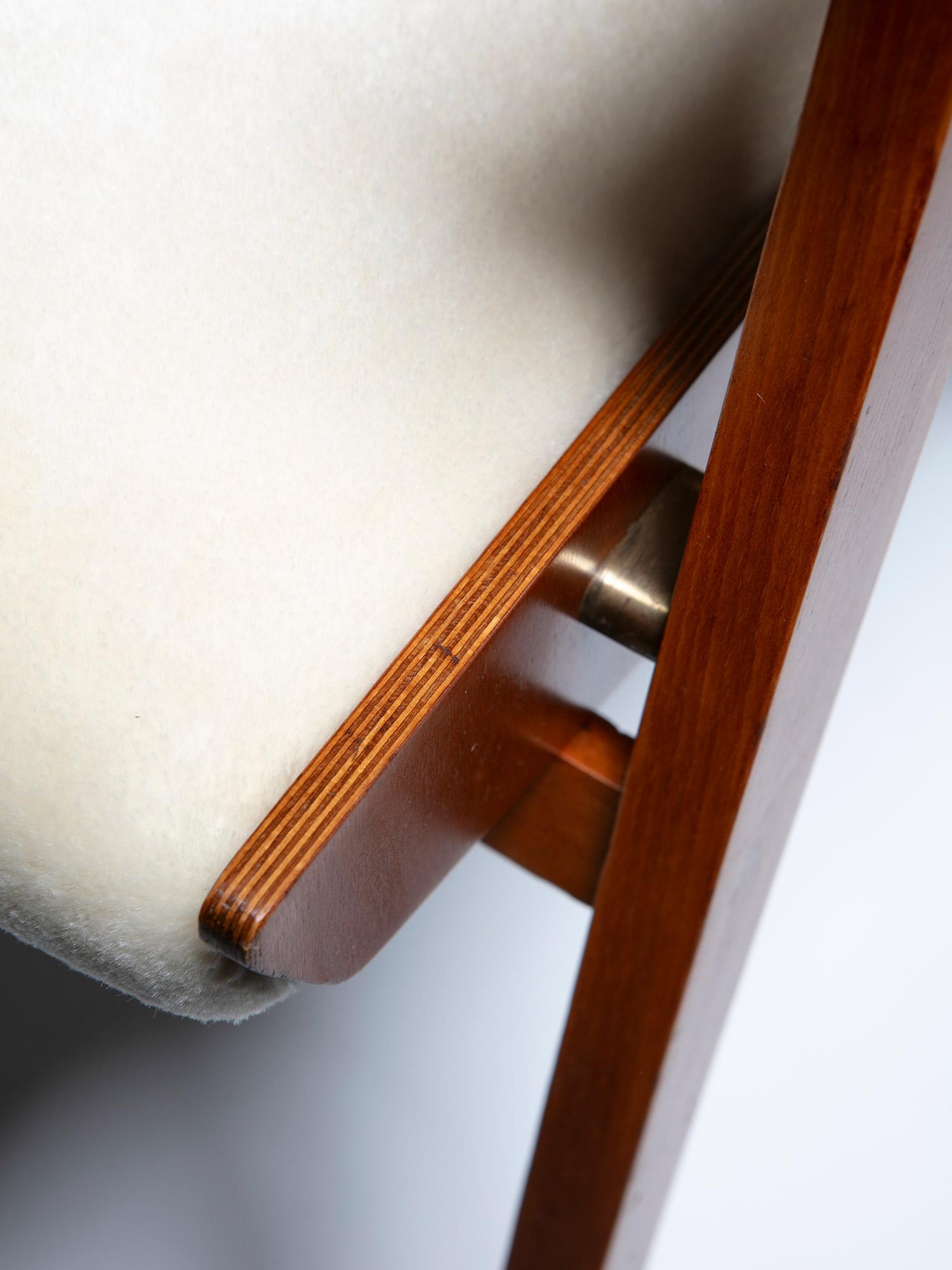 Fauteuil architectural en contreplaqué, Italie, années 1960 en vente 4