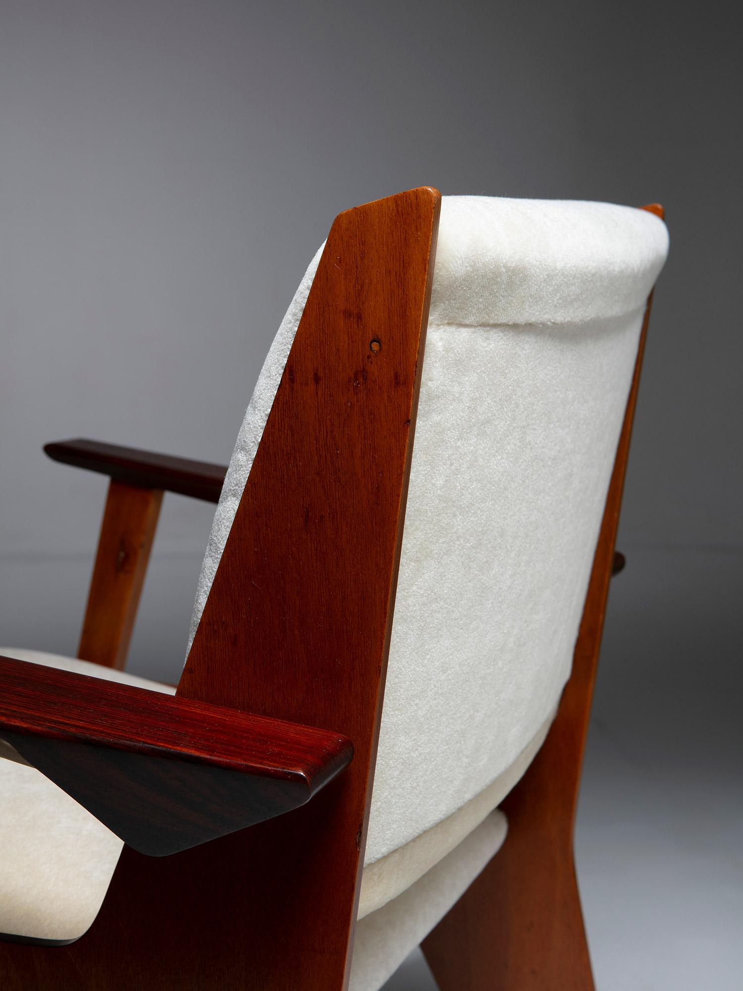 Fauteuil architectural en contreplaqué, Italie, années 1960 en vente 6