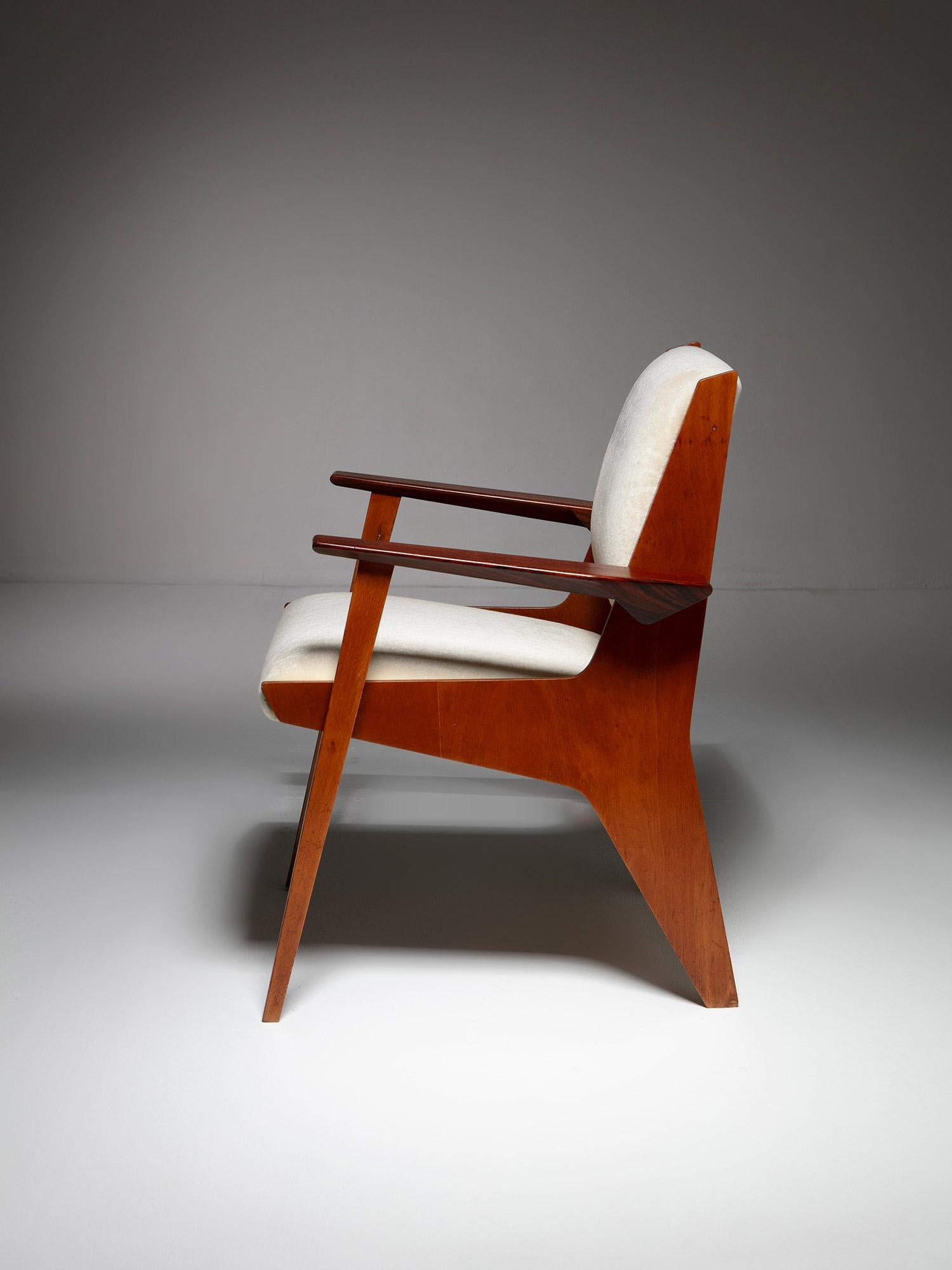 italien Fauteuil architectural en contreplaqué, Italie, années 1960 en vente