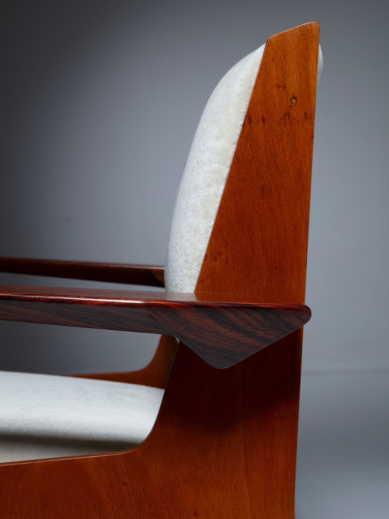 Fauteuil architectural en contreplaqué, Italie, années 1960 en vente 3