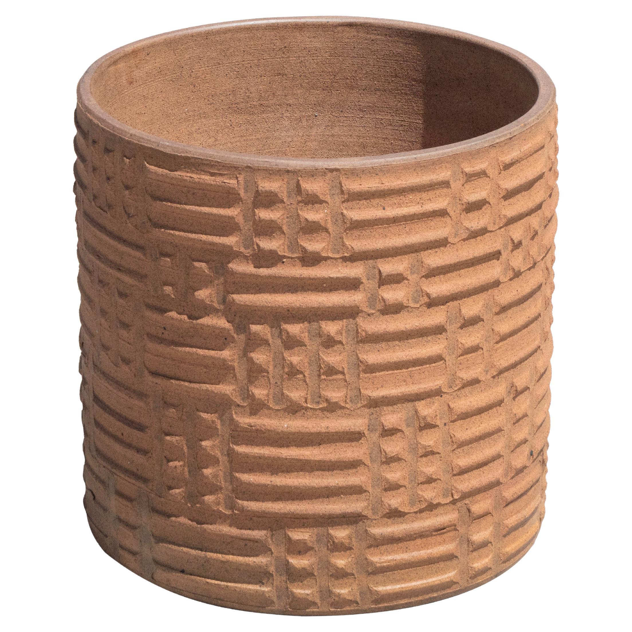 Architectural Pottery Jardinera cilíndrica "Staccato" de David Cressey en gres