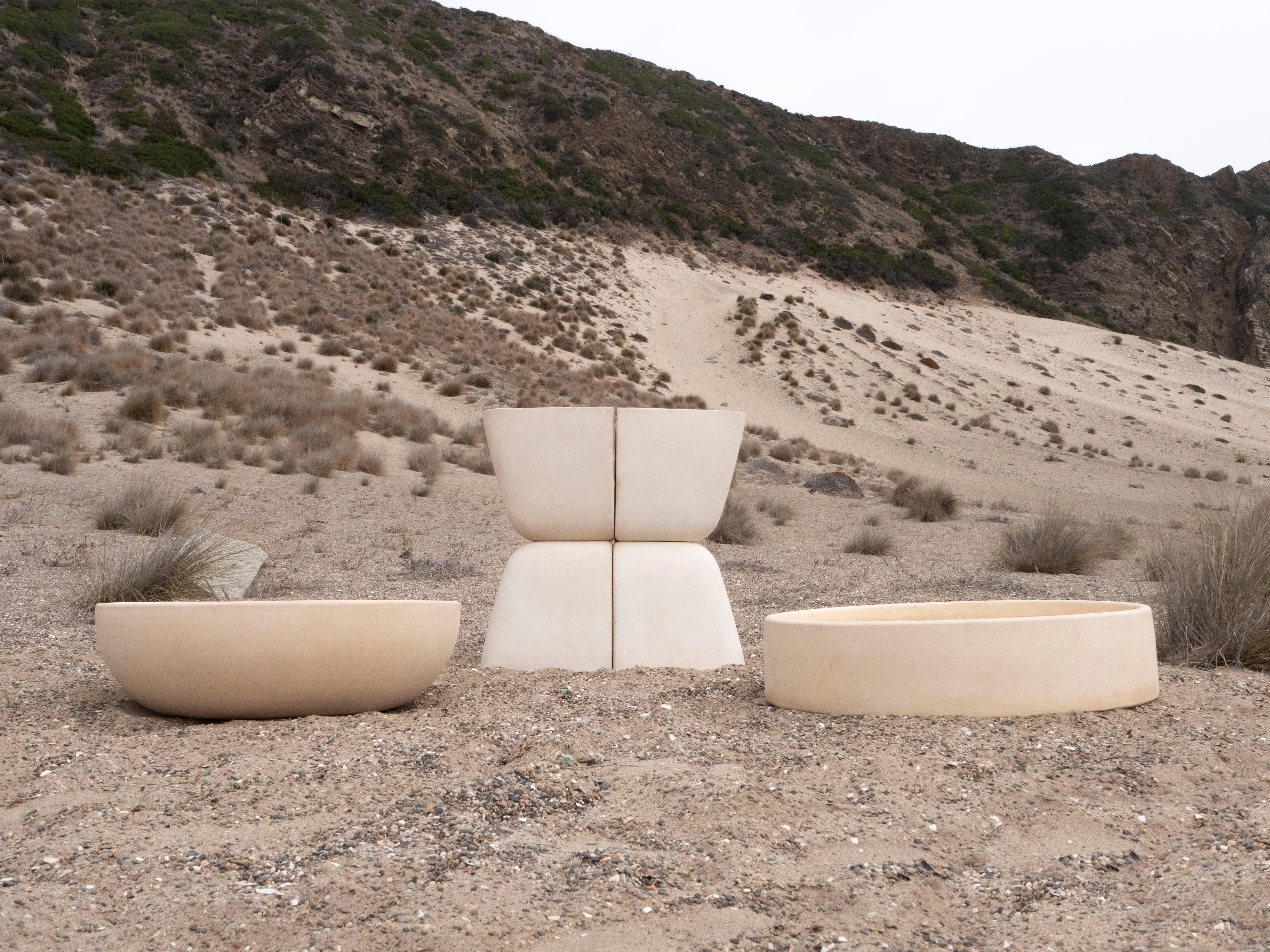 American Architectural Pottery Malcolm Leland Domino Wall Planters in Bisque, 1 Available For Sale