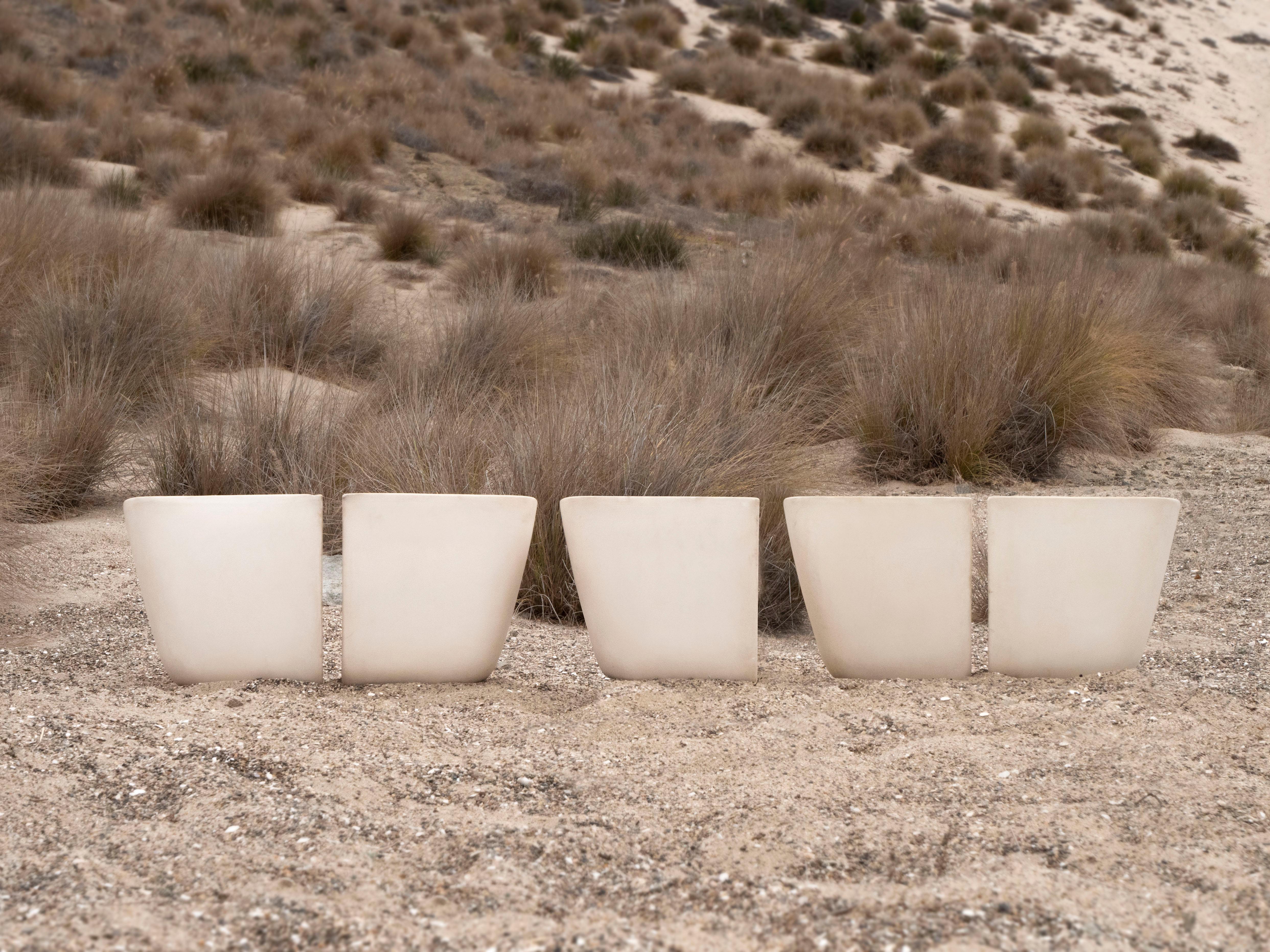 Ceramic Architectural Pottery Malcolm Leland Domino Wall Planters in Bisque, 1 Available For Sale